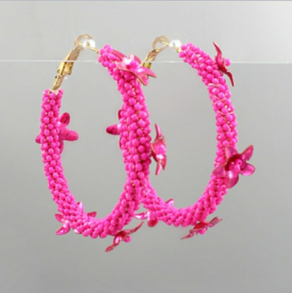 Flower Beaded Hoop